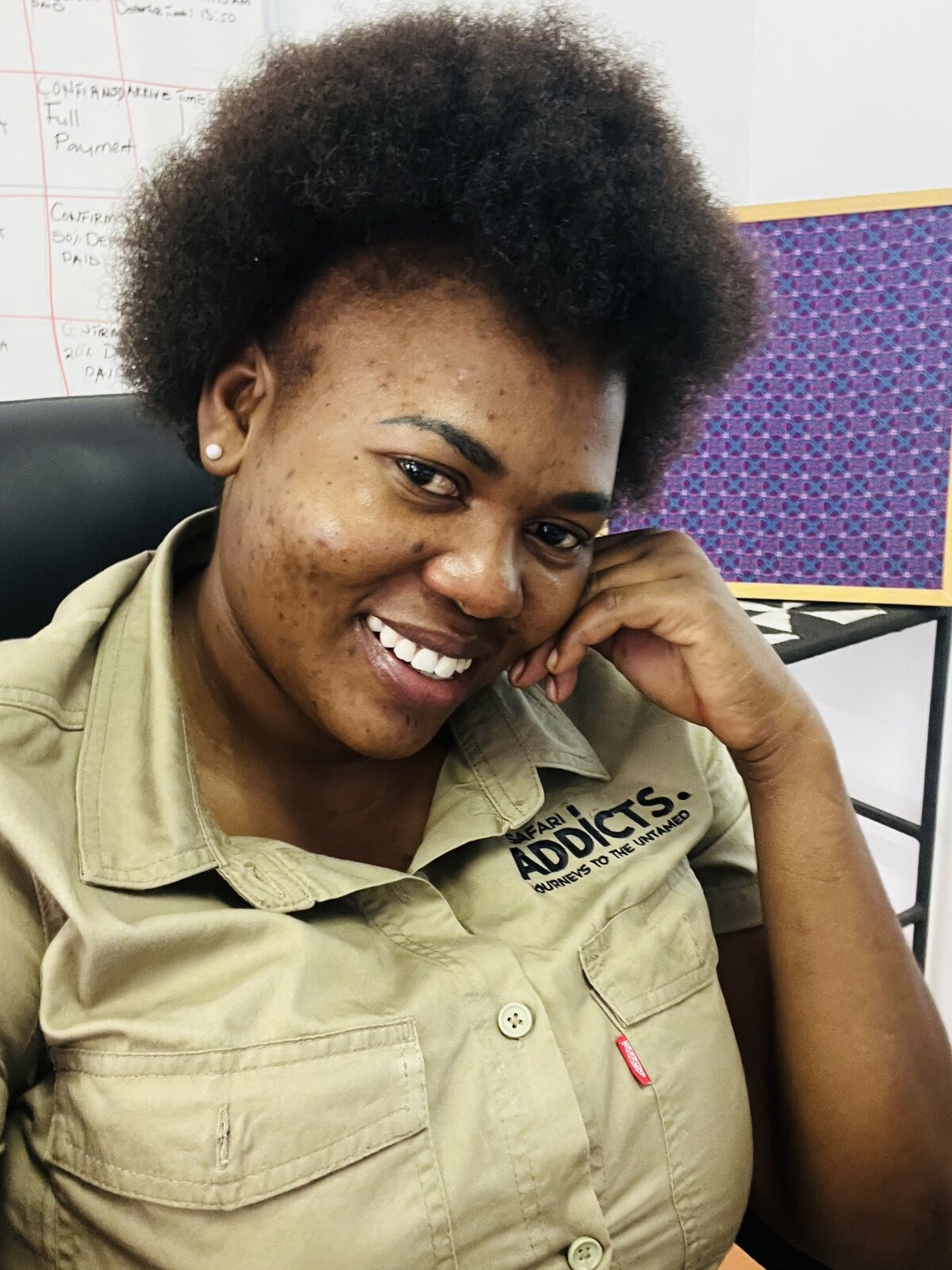 Alice, Safari Addicts Lead Safari Consultant and Operations, in the Maun office